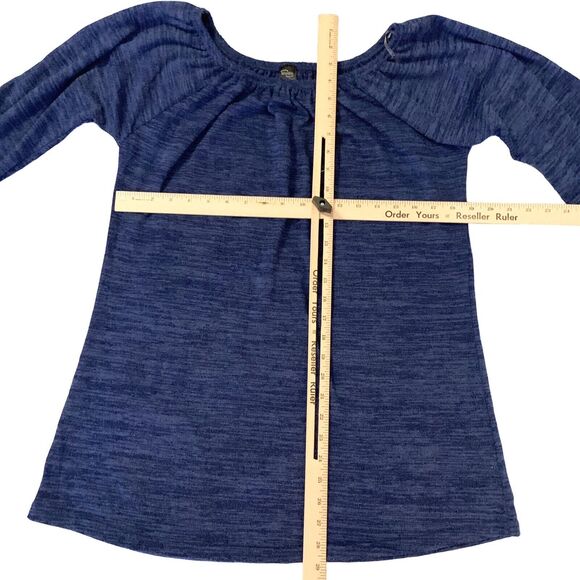 WinWin Off-Shoulder Tunic Top Medium Women Blue Lace Sleeve BOHO Hippie Boho - Picture 7 of 12